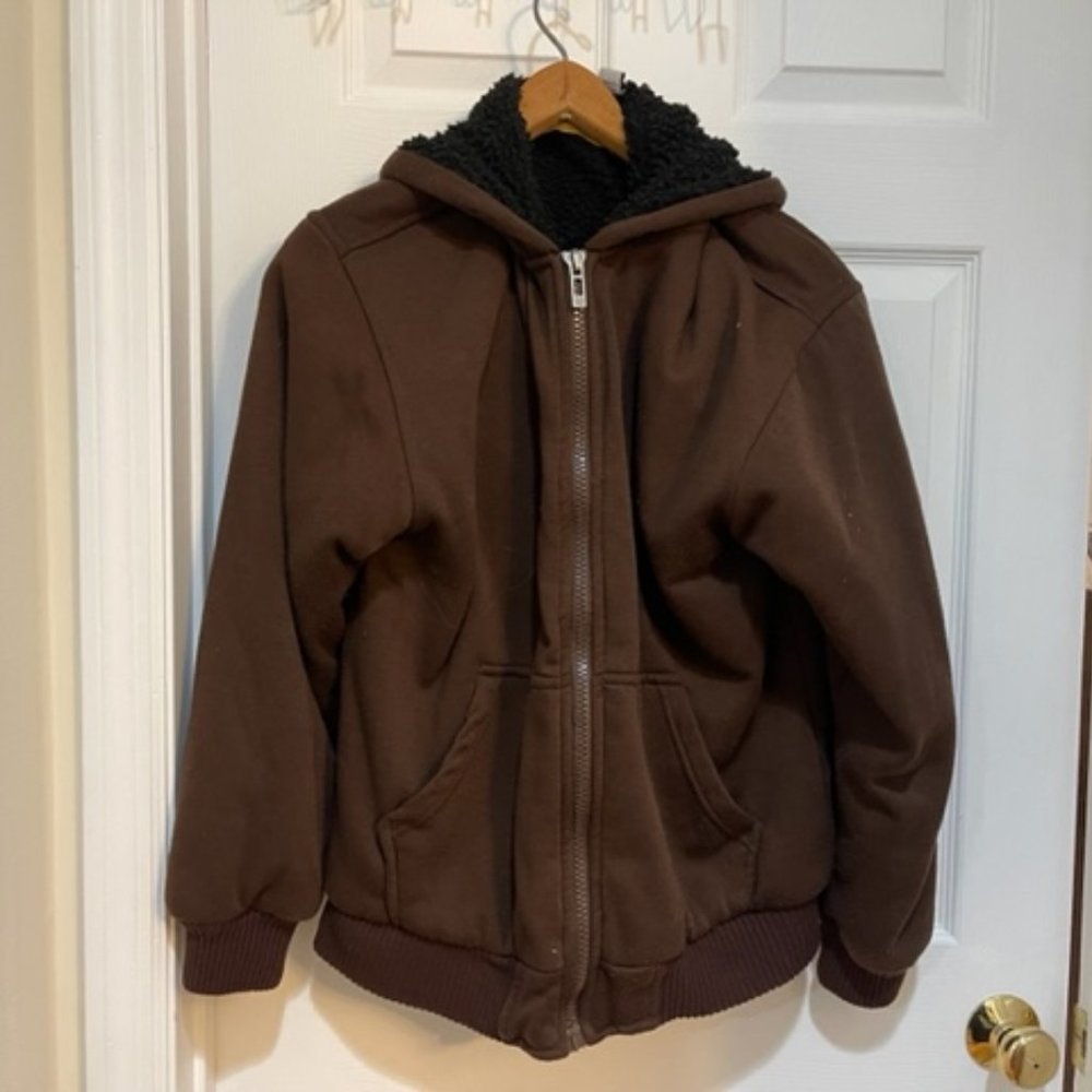 1 Brown Men's Warm Heavyweight Soft Trufit Zip Up M Hoodie